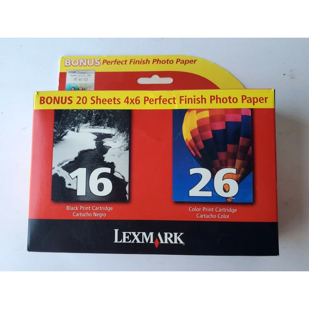 Lexmark 16 Black & 26 Color Ink Cartridge Combo Pack Compaq Printers*NIB 2010